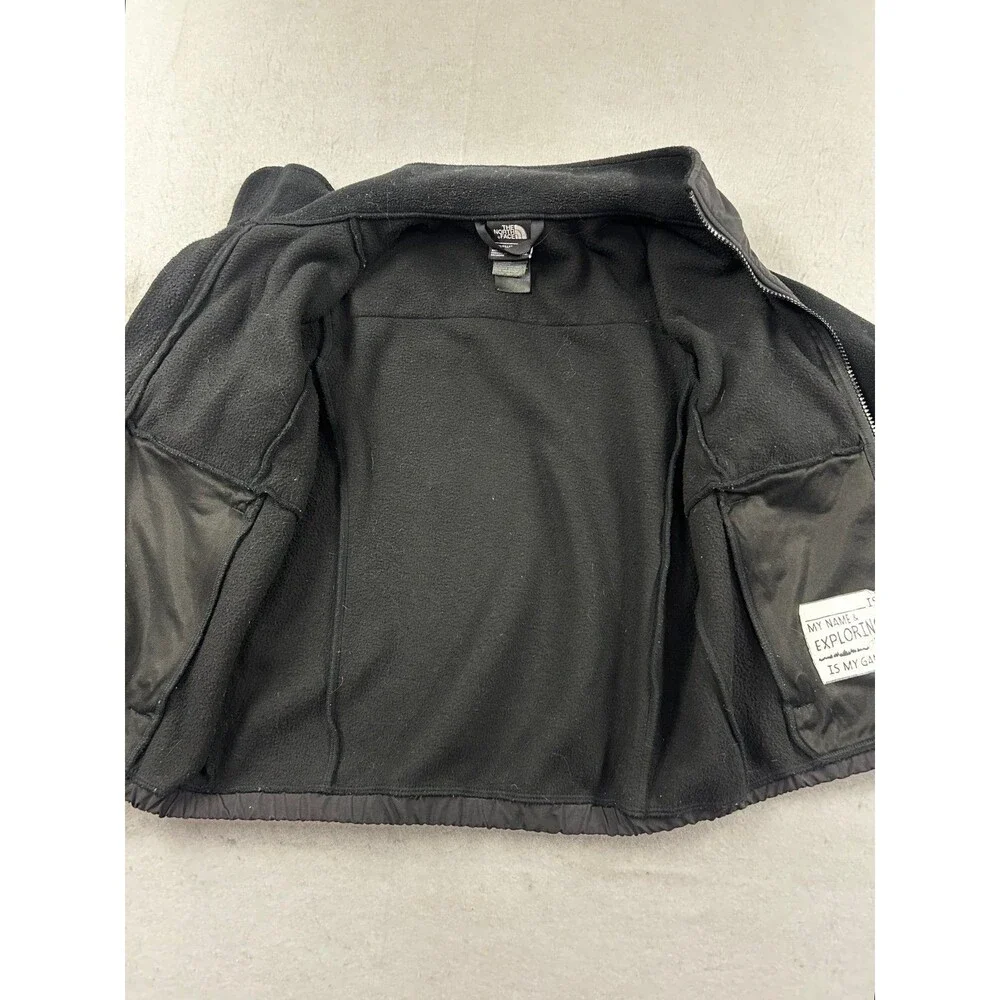Kids The North Face Denali Fleece Jacket Youth Small Black Full Zip Pockets
